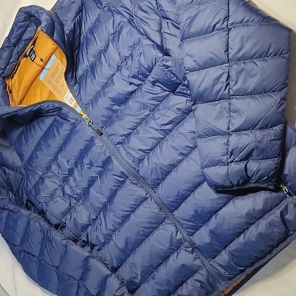 Eddie Bauer Men’s 650 Down Jacket – Blue/Navy with Gold Lining – Size L – NWT - Picture 2 of 9
